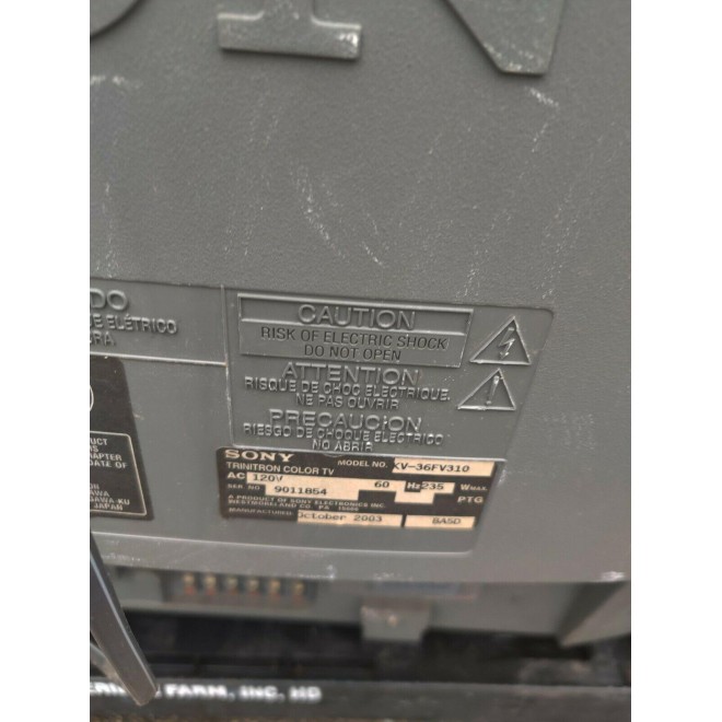 36” Sony Wega FD Trinitron KV-36FV16. Retro Gaming Satisfactory Condition 36“ TV