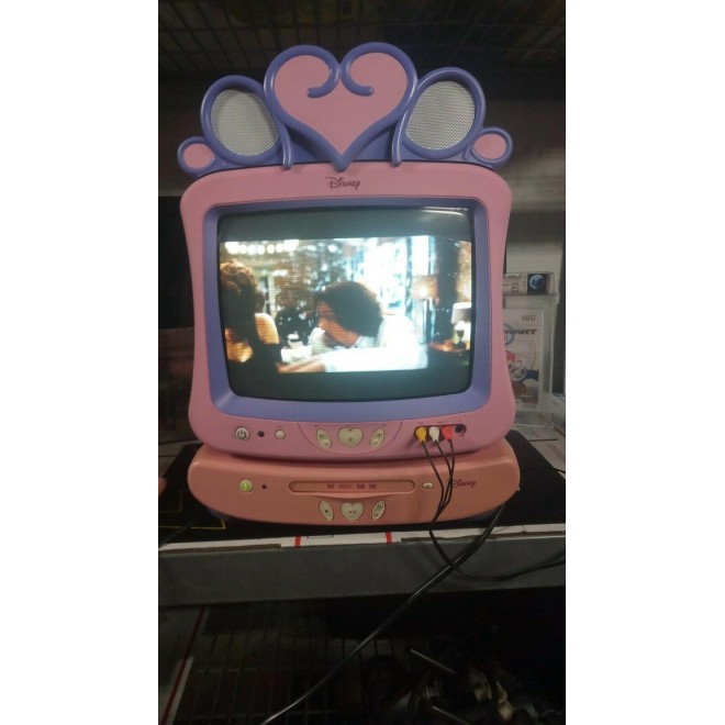 Disney Princess Retro Color TV Pink Model DT-1350P-T w/ DVD Player & Remote